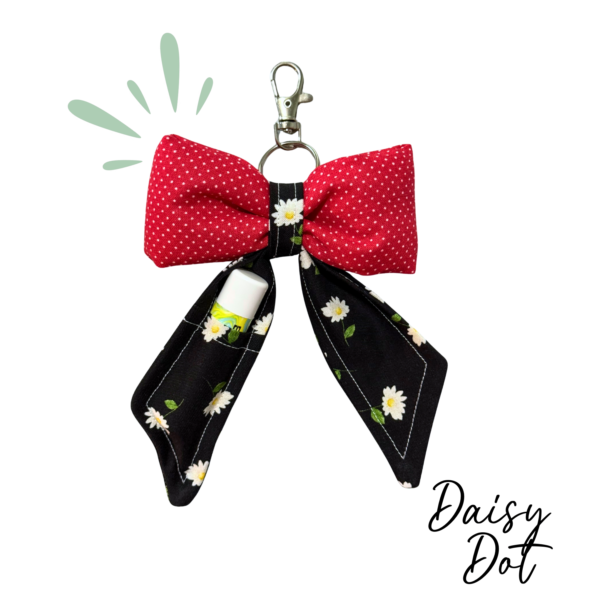 Bow Keychain with Chapstick Pocket
