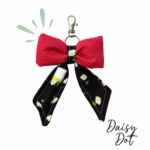 Bow Keychain with Chapstick Pocket