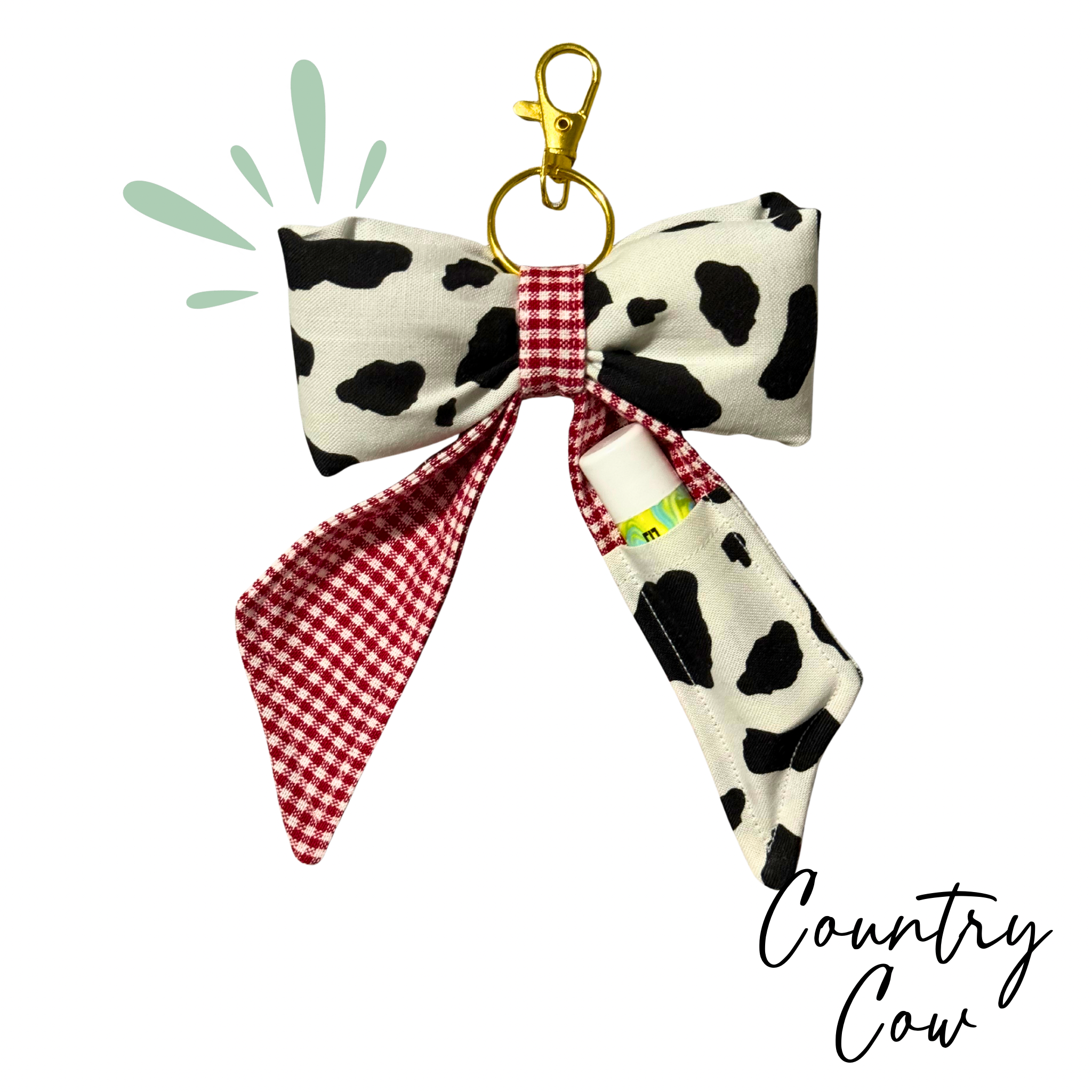 Bow Keychain with Chapstick Pocket